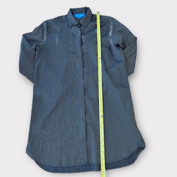 M.i.h. Jeans Women cover up long dress Shirt XS Stripe Black & Gold Pre-owned - Picture 5 of 10